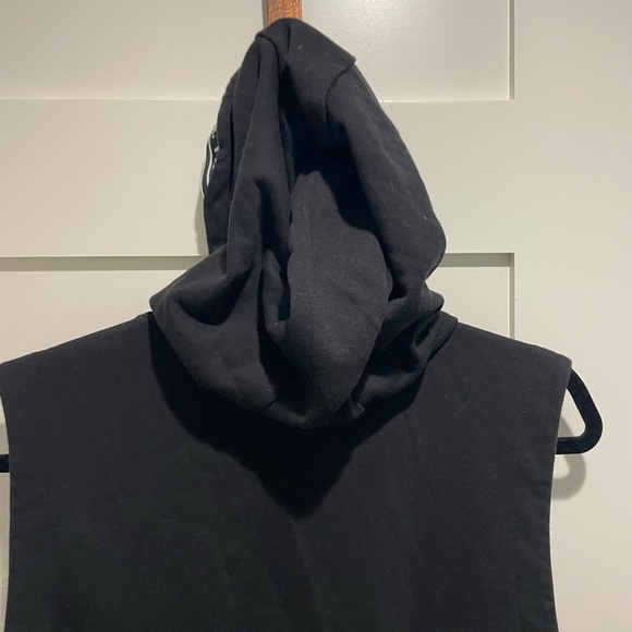 ADIDAS Black Sleeveless Cropped Hoodie - Picture 6 of 9